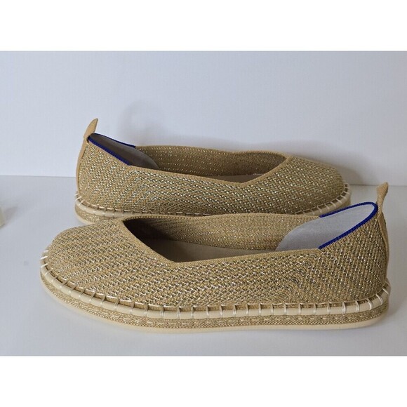 Rothys The Espadrille Gold Stripe Womens Size 9 Flat Slip On Ankle Strap - Picture 4 of 11